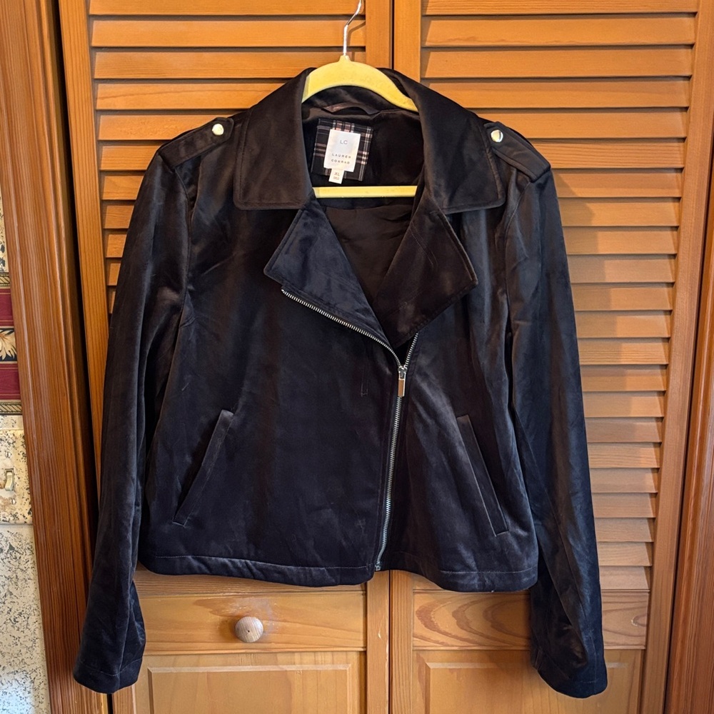 Lauren Conrad Women's Velvety Moto Jacket Size XL